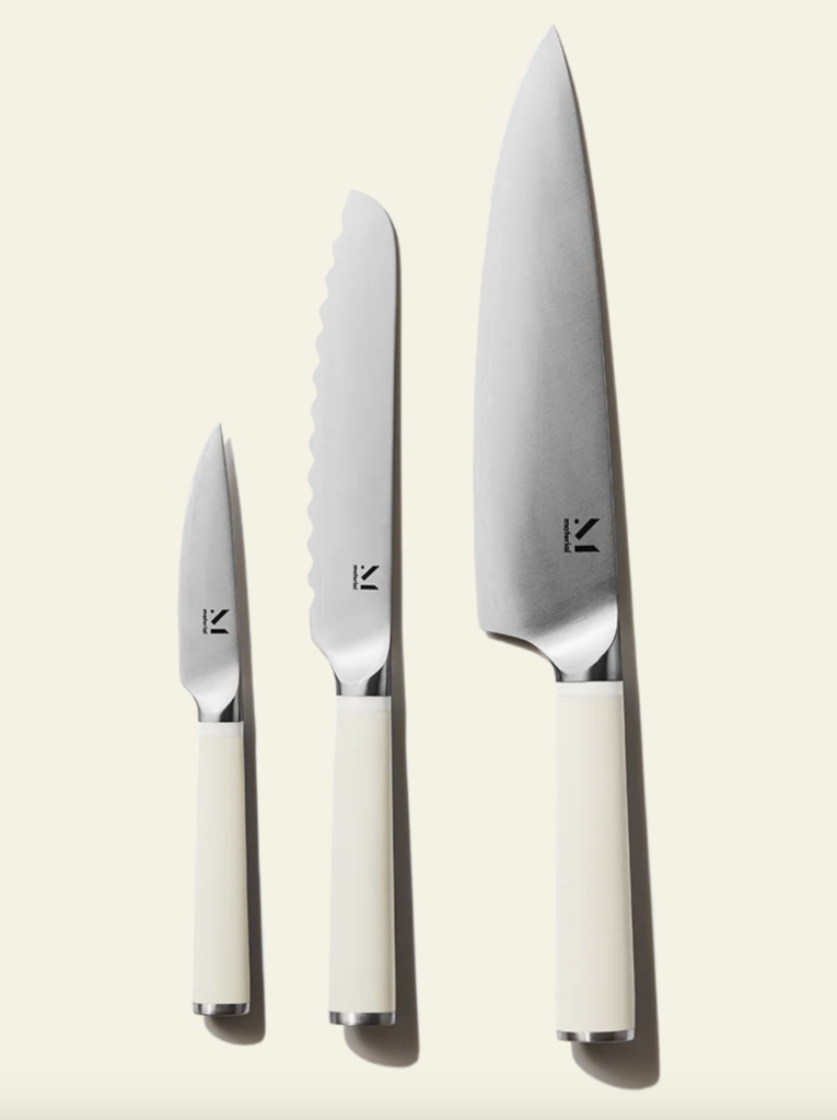 material kitchen trio of knives